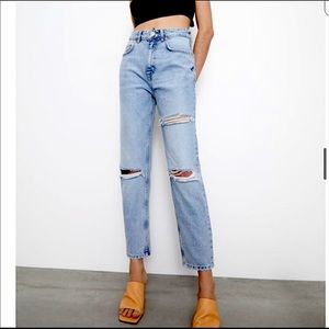 Zara Ripped Mom Jeans